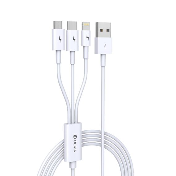 Devia 3 in 1 charging cable White bar code